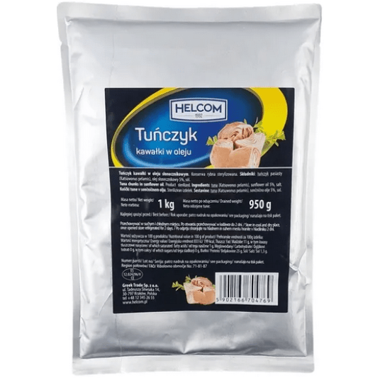 HELCOM Tuńczyk kawałki w oleju WOREK 1000G -zdjęcie numer 1