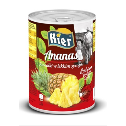 KIER Ananas kostka 565G/340g K/24 -zdjęcie numer 1