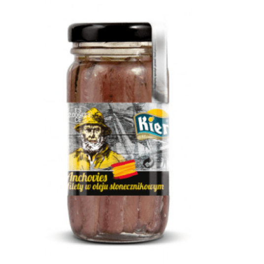 KIER Filety ANCHOVIES słoik 100g w oleju słoneczn. -zdjęcie numer 1