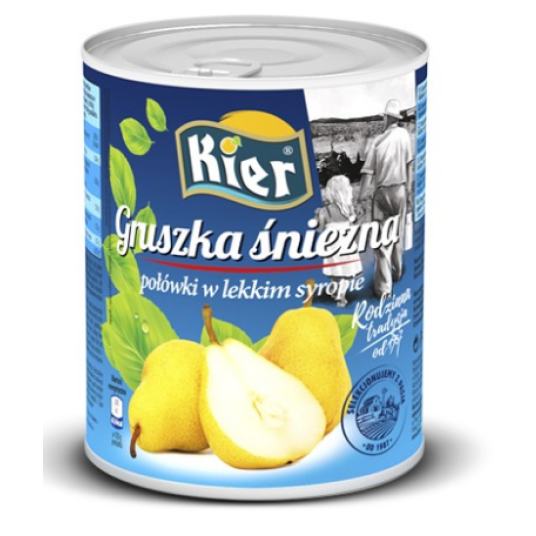 KIER Gruszka ŚNIEŻNA w syropie 850g -zdjęcie numer 1