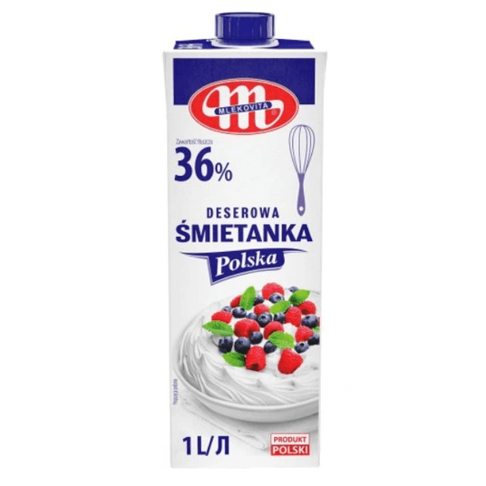 MLEKOVITA Śmietana 36% KARTON 1 L -zdjęcie numer 1
