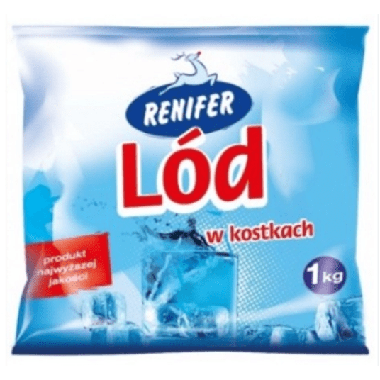 * MR Lód w kostkach 1kg K/12szt RENIFER -zdjęcie numer 1