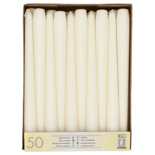 PAPSTAR 17966 Świeczki stożek BIAŁE 24,5cm -zdjęcie numer 1
