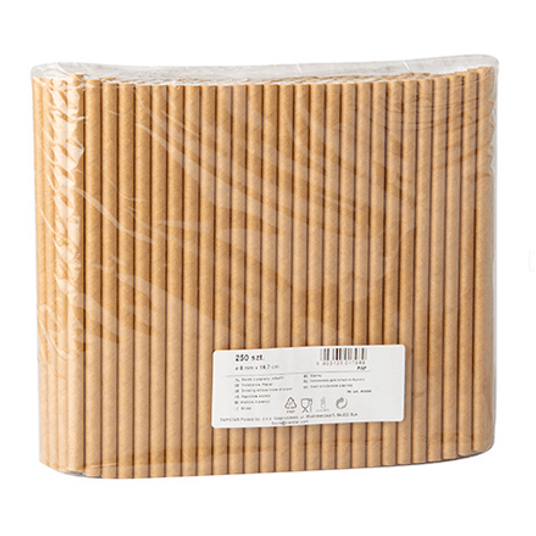 PAPSTAR 45666 Słomki papier 8mm/19,7cm KRAFT A'250 -zdjęcie numer 1