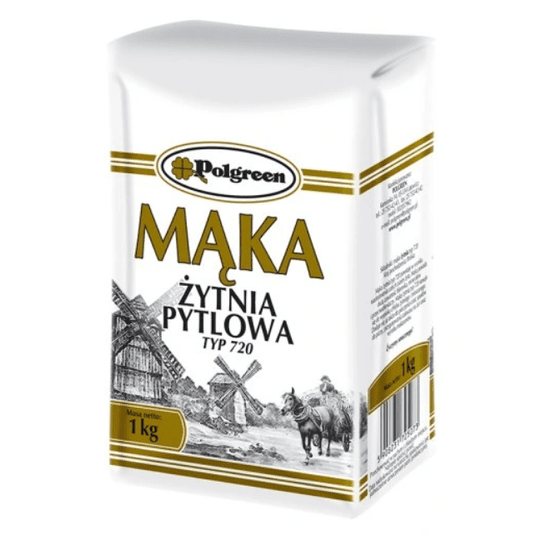 POLGREEN Mąka ŻYTNIA 720 1 kg PYTLOWA K/10szt -zdjęcie numer 1