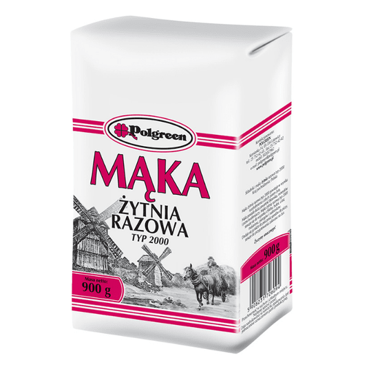 POLGREEN Mąka ŻYTNIA Razowa 2000 900g K/10 -zdjęcie numer 1