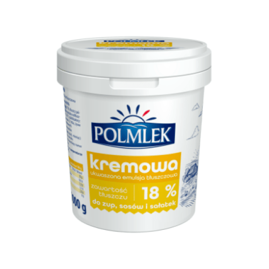 POLMLEK Kremowa ze śmietanką 18% 1kg -zdjęcie numer 1