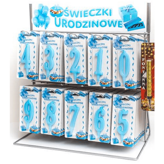 Świeczki CYFRY żółto-czer, różowe, niebieskie K/20 -zdjęcie numer 2