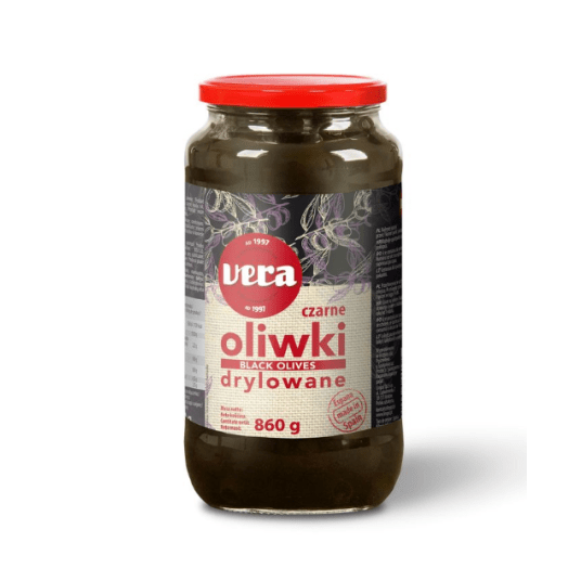 VERA Oliwki czarne drylowane 860/450g SŁÓJ -zdjęcie numer 1