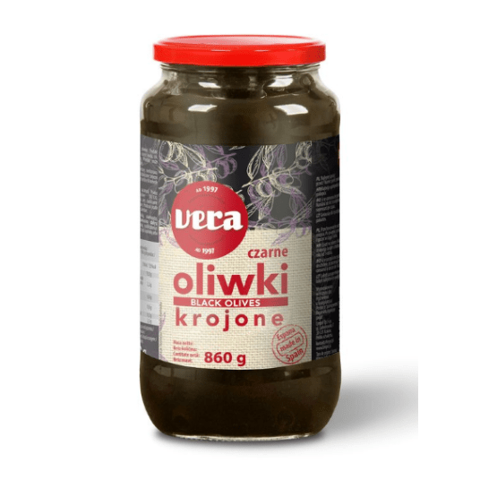 VERA Oliwki czarne krojone 860/450g SŁÓJ -zdjęcie numer 1