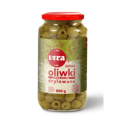 VERA Oliwki zielone drylowane 860/450g SŁÓJ -zdjęcie numer 1