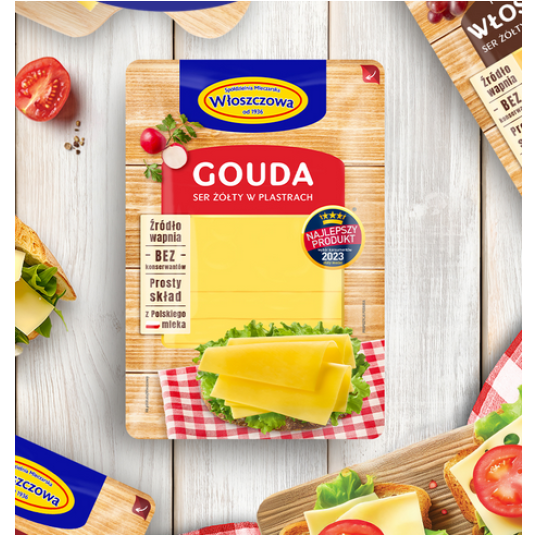 WŁO Ser PLASTRY Gouda 1kg K/8 szt -zdjęcie numer 1