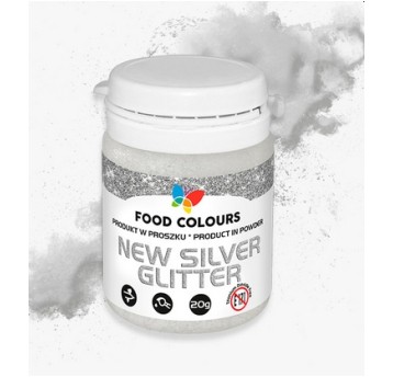 Food Barwnik NEW SILVER GLITTER 20g WS-P-168