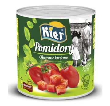 KIER Pomidory kostka b.skóry 2500g/1500g PELATI
