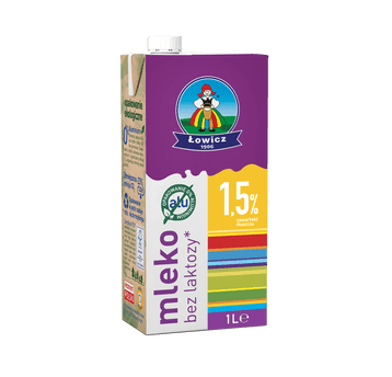 ŁOWICZ Mleko UHT 1,5% bez laktozy K/12