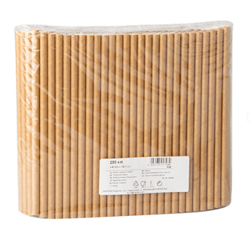 PAPSTAR 45666 Słomki papier 8mm/19,7cm KRAFT A'250