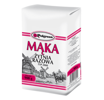 POLGREEN Mąka ŻYTNIA Razowa 2000 900g K/10