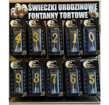 Świeczki ZŁOTE CYFRY K/20