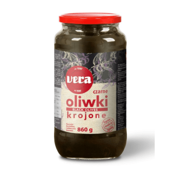 VERA Oliwki czarne krojone 860/450g SŁÓJ