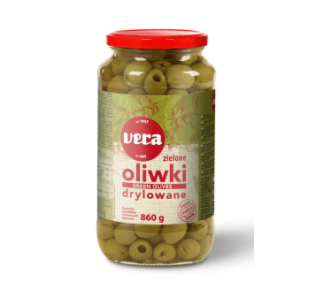 VERA Oliwki zielone drylowane 860/450g SŁÓJ