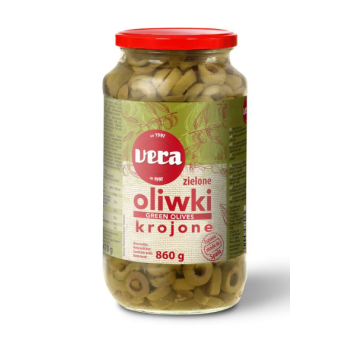 VERA Oliwki zielone krojone 840/450g SŁÓJ