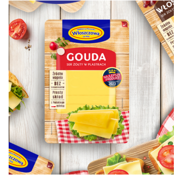 WŁO Ser PLASTRY Gouda 1kg K/8 szt